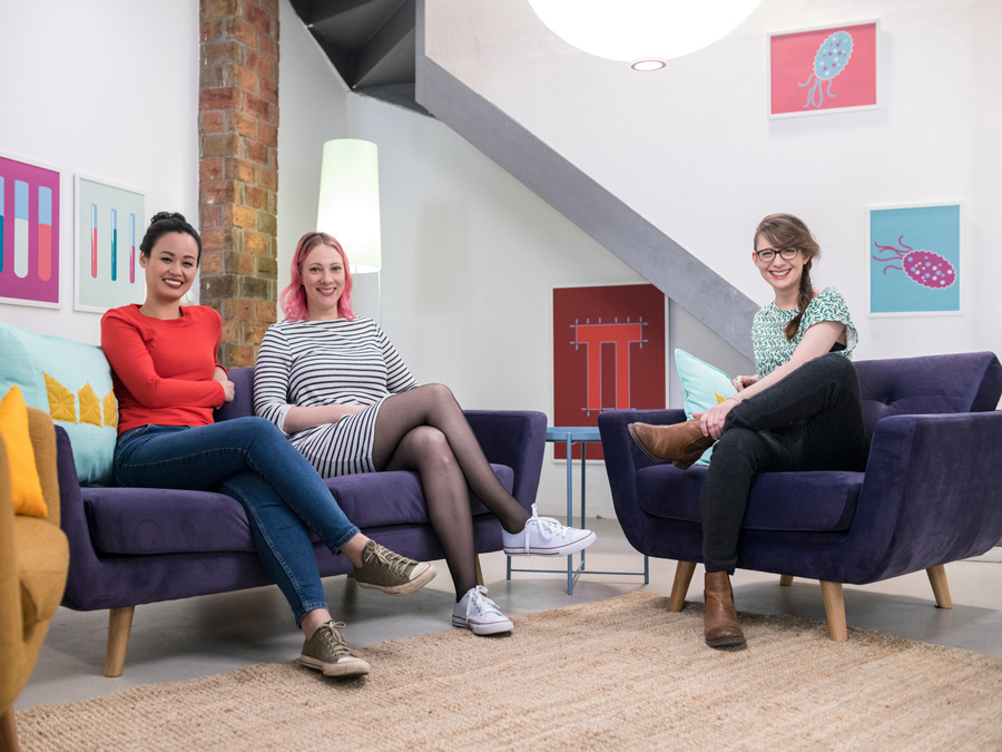 Linh Nguyen, Johanna Baehr und Patrizia Thoma