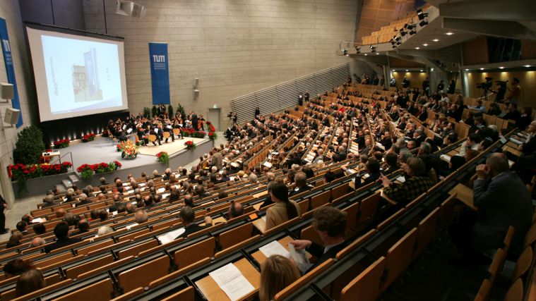 The annual academic celebration at Audimax lecture theater.